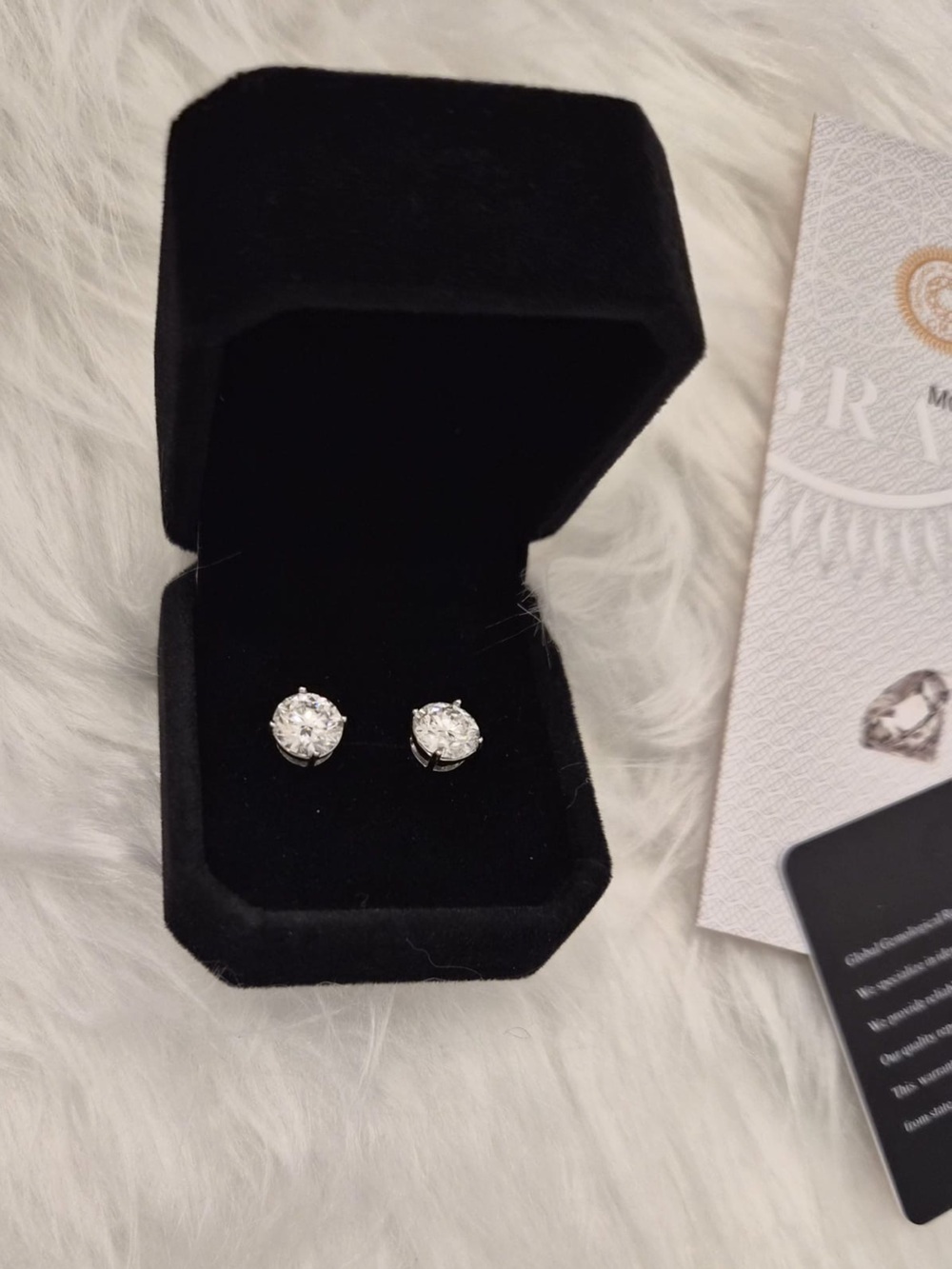 Brand New 4.0ctw Moissanite Stud Earrings (Platinum Plated & GRA Certified)